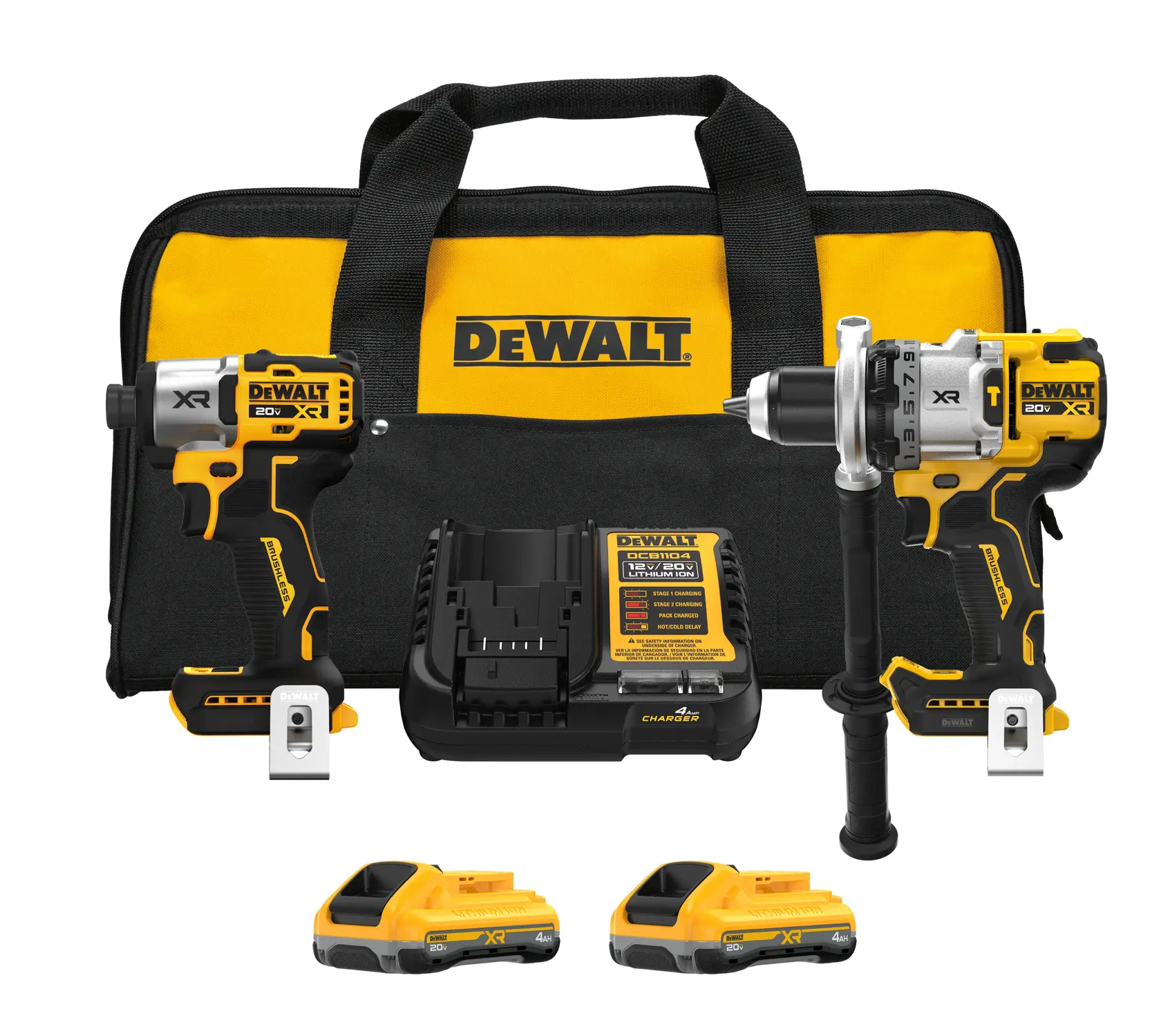 DEWALT DCD1007 + DCF845 20V MAX XR 3-Speed Hammer Drill & Impact Driver 2-Tool Combo Kit
