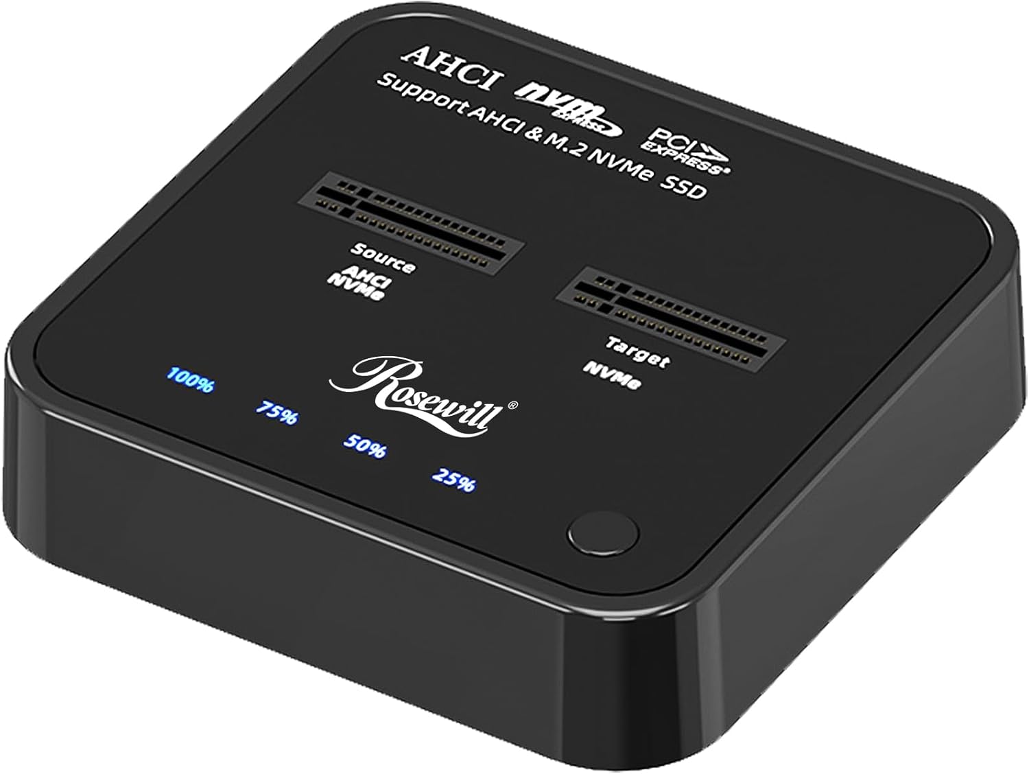 Rosewill RS-N2-CL NVMe SSD Cloner — двухслотовый M.2 дуплицирующий адаптер-докстанция, USB 3.2 Gen 2x2 20 Гбит/с