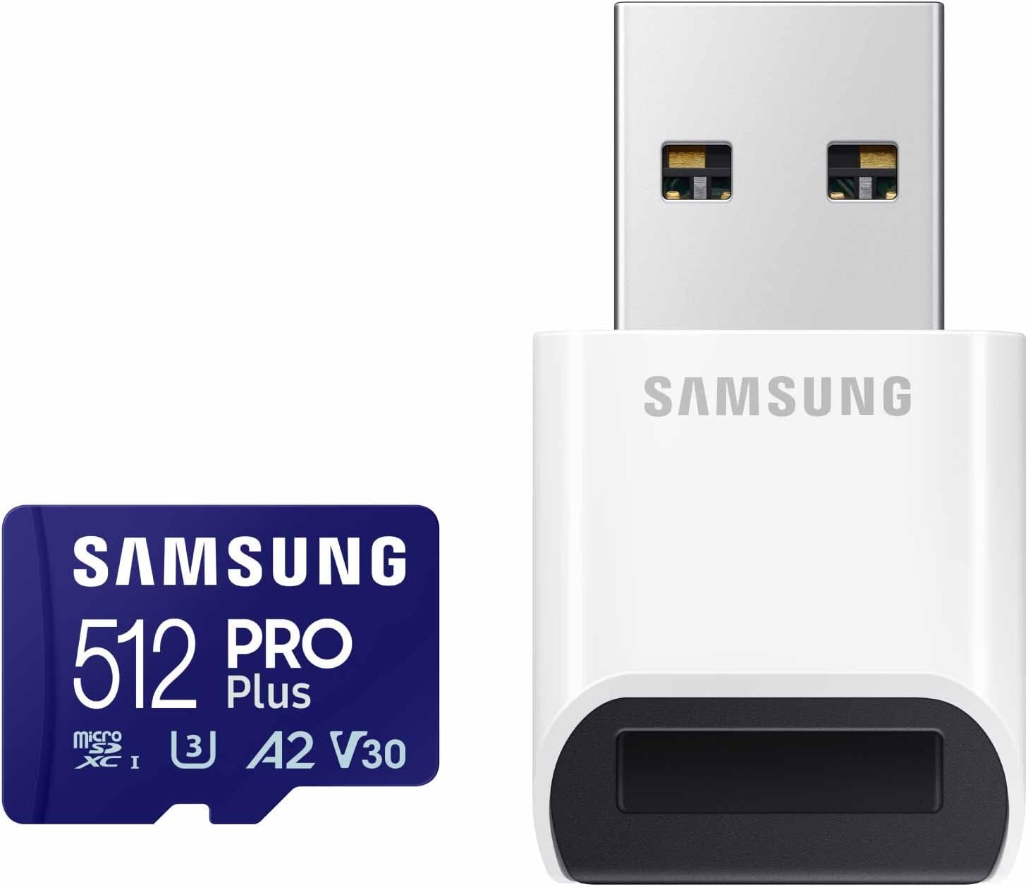 Карта памяти Samsung PRO Plus microSDXC 512 ГБ + USB-ридер (MB-MD512SB/AM)
